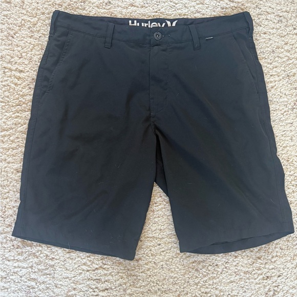 Hurley Men's Classic Black Flat Front Shorts - Picture 1 of 4
